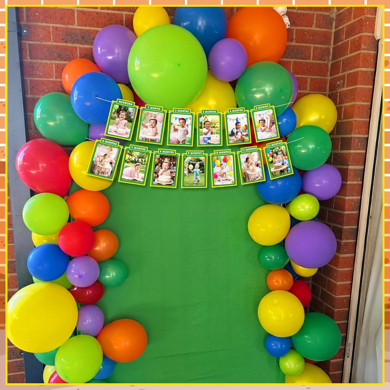 Breling Street Theme 1st Birthday Decorations Newborn 12 Month Photo Banner