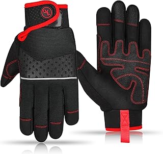 MOREOK Work Gloves Gardening Gloves for Men/Women-[Strengthen Palm Protection] Protective Work Gloves Utility Gloves Flexible Grip Full Finger Yard Gloves-L