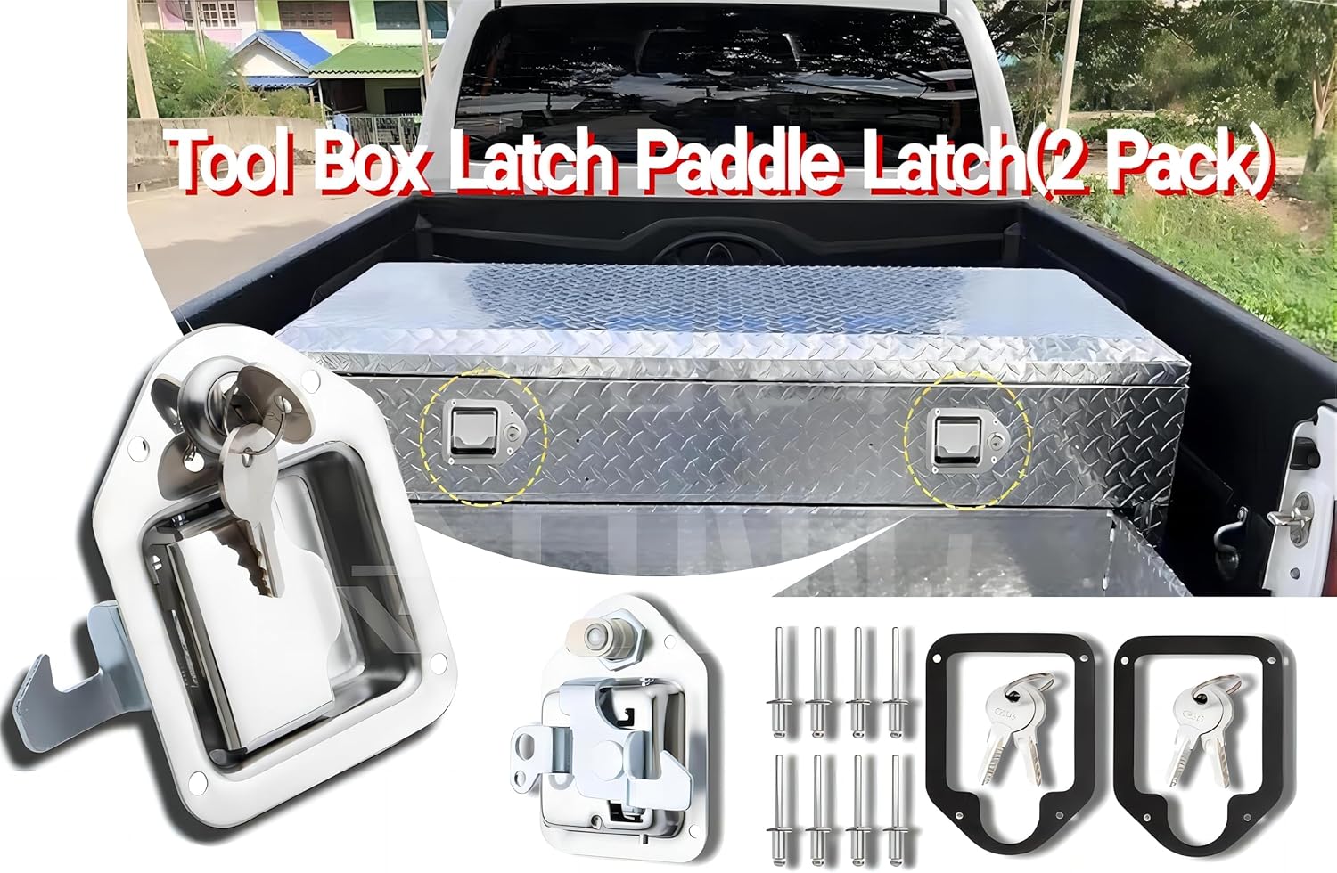 Tool Box Latch Paddle Latch for Truck, RV, Trailer, UTV, ATV Box(2 Pack)