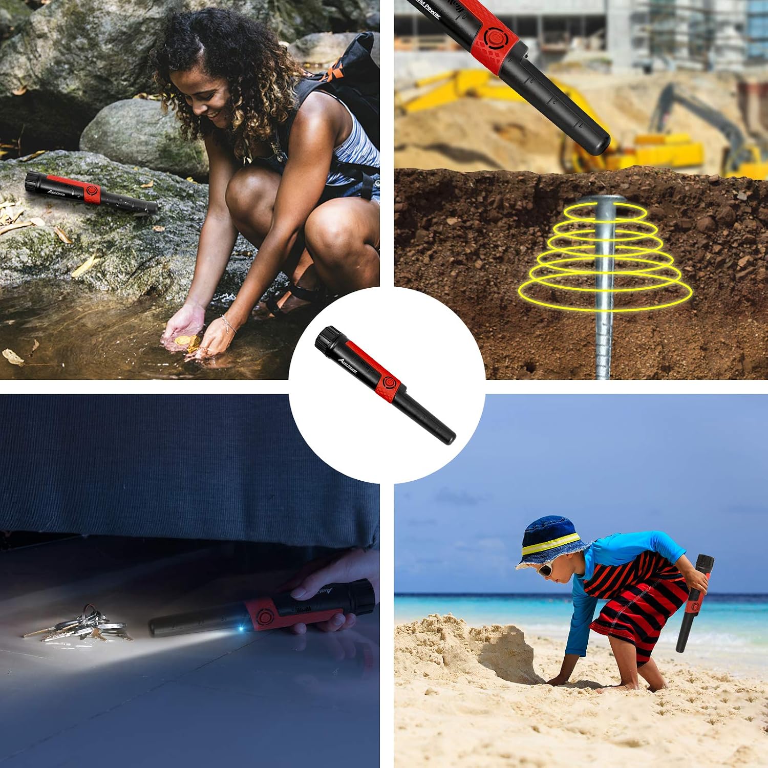 IP68 Waterproof Metal Detector Pinpointer, 65 Feet Underwater Fully Waterproof Pro-Pointer with Sound & Buzzer Vibration(Three Modes), LED Indicator, Belt Holster for Beach Vacation, AVID POWER