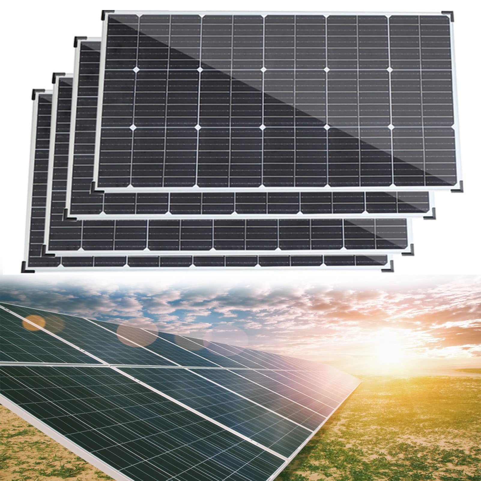 Kit Pannello Solare, Set di Pannelli Solari da 200 W Batteria Ricaricabile da 12 V in Silicio Monocristallino Impermeabile con Controller 40 A Casa Balcone Auto Roulotte Yacht Impe