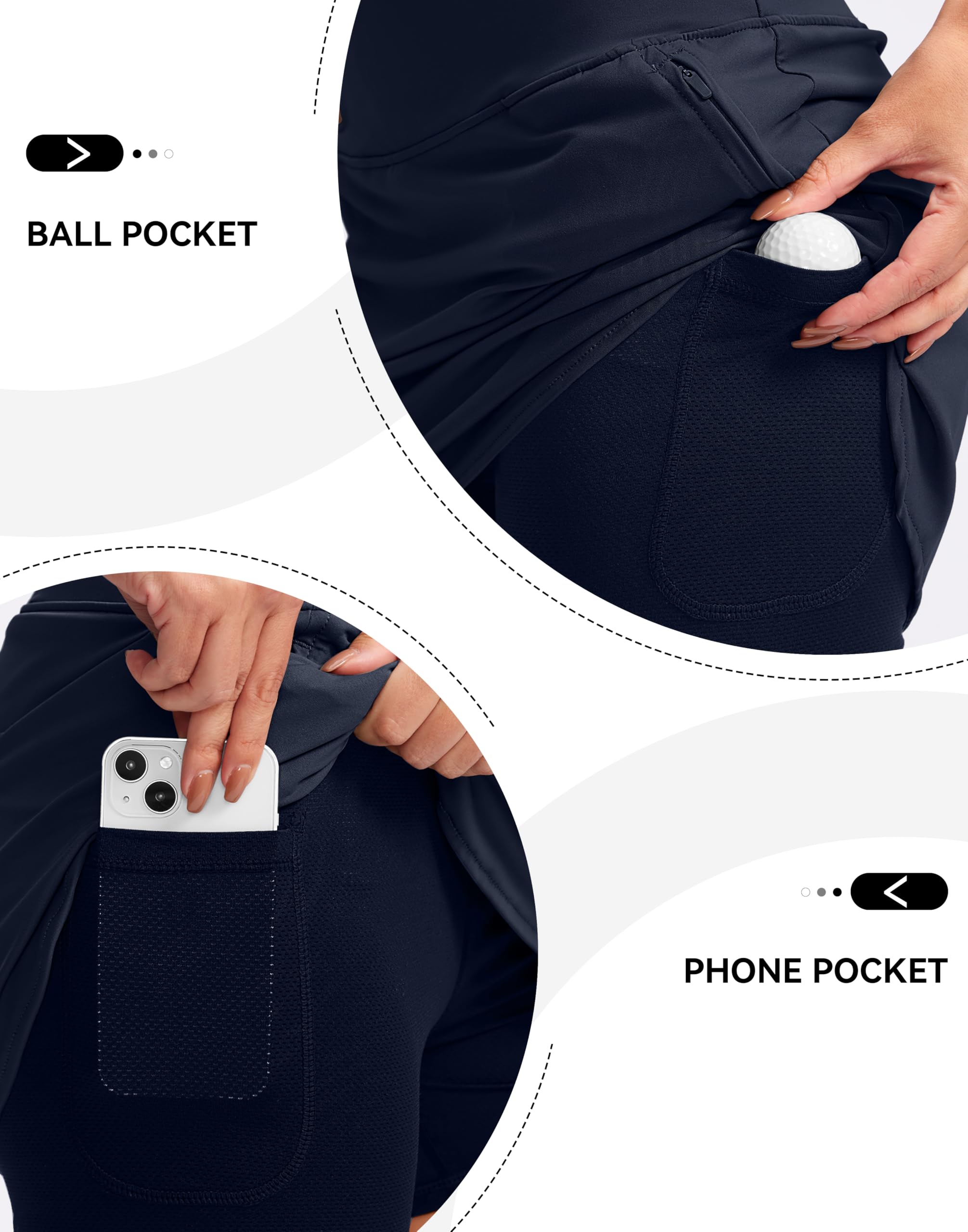 G Gradual Faldas de golf para mujer, con bolsillos con cremallera, de cintura alta, para tenis, atletismo, entrenamiento, casual, verano
