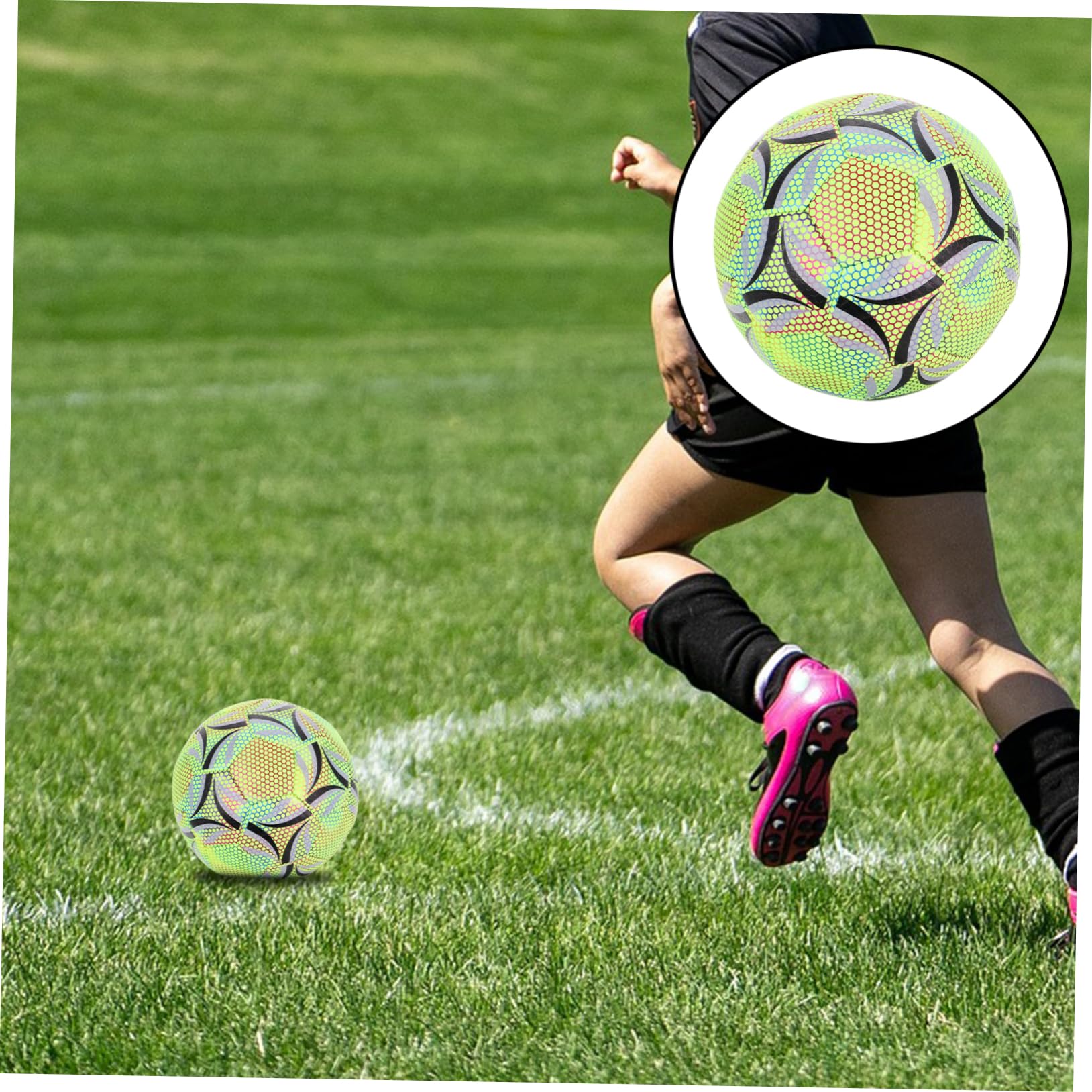 TOYANDONA Pelota de Fútbol Luminosa de Noche para Entrenamiento de Adultos y Jóvenes Resistente y Duradero para Condiciones de Luz Diseño Ergonómico para Control y