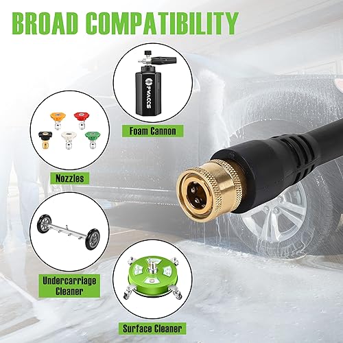 Miniatura 7 de PWACCS Manguera y pistola de lavado a presión, manguera de lavado de potencia de 50 pies con kit de varita, compatible con Ryobi, Green Works y