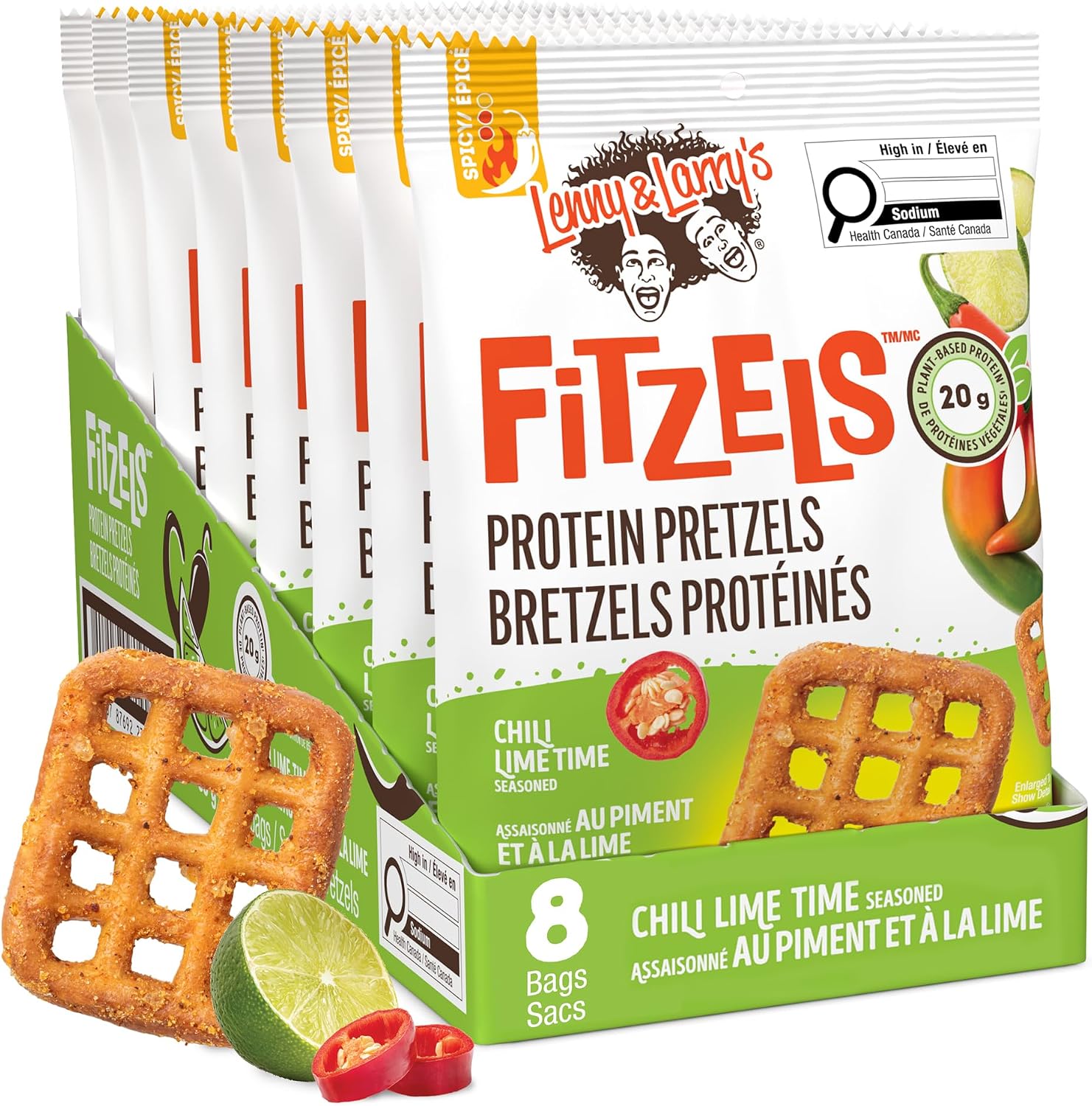 Lenny & Larry's FITZELS Protein Pretzels Chilli Lime, 20g Protein