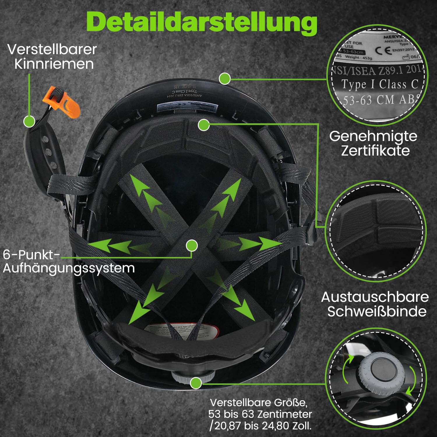 GREENDEVIL X-Armor veiligheidshelm werkhelm ABS veiligheidshelm EN 397