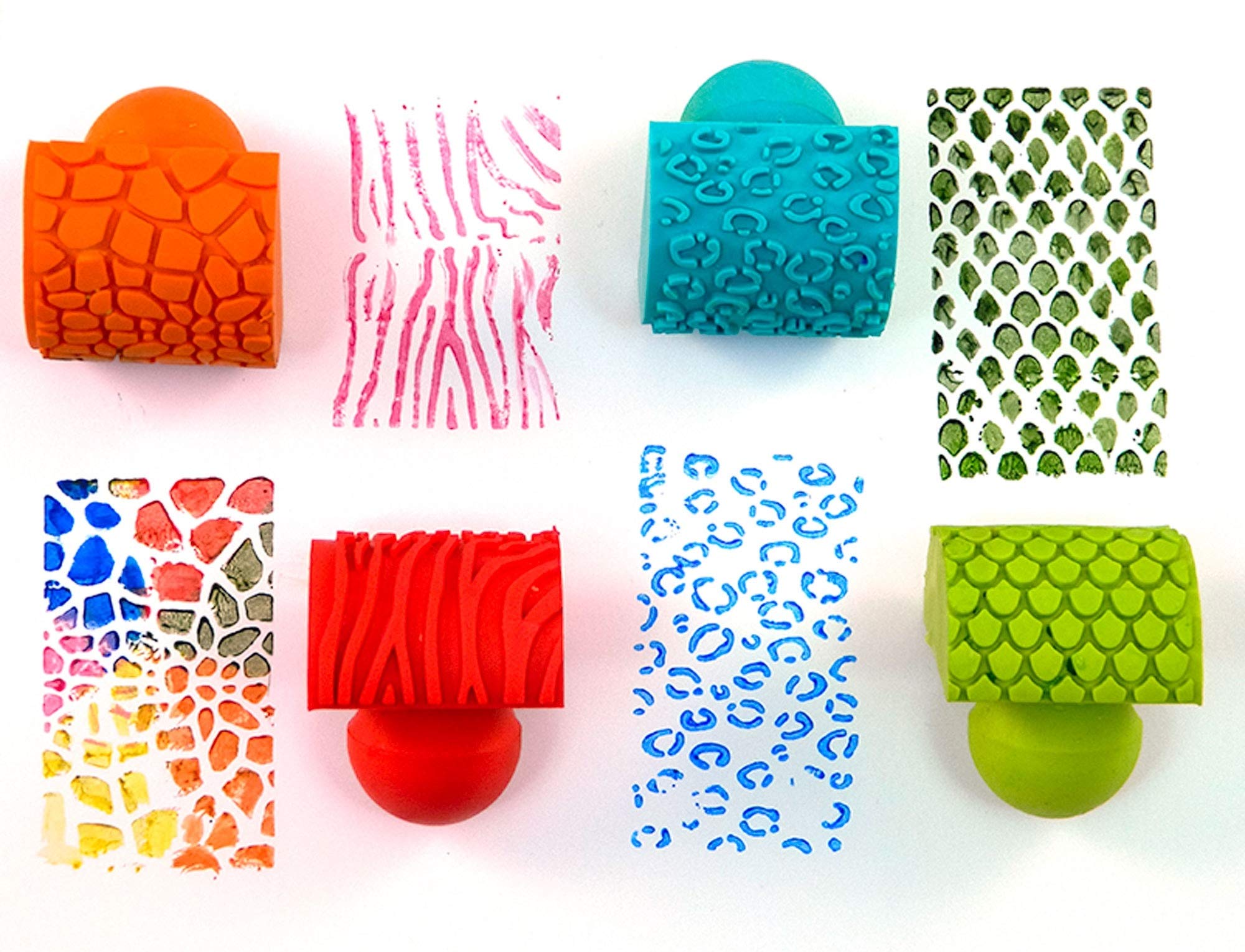 Anthony Peters AP2090APRS Soft Grip Dough Pattern Rockers-Pack of 4 Animal Skin Designs-Specially Designed Handles for Toddlers Hands