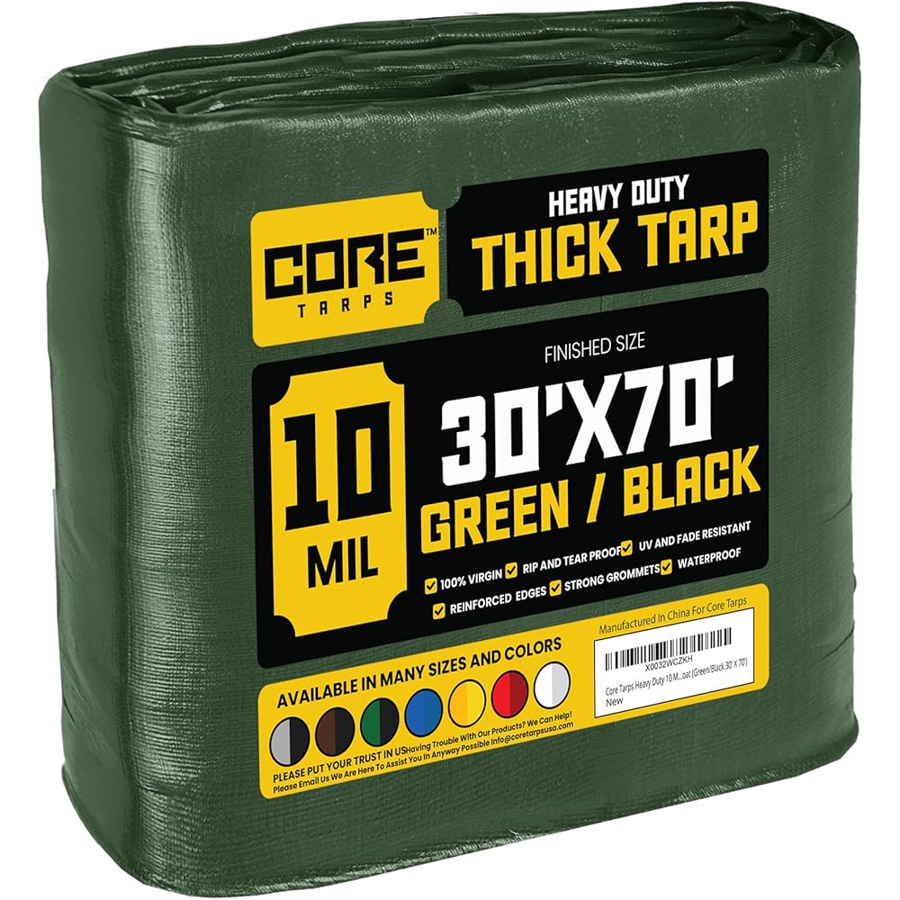 42/mo Finance Core Tarps Heavy Duty 10 Mil Tarp Cover, Waterproof
