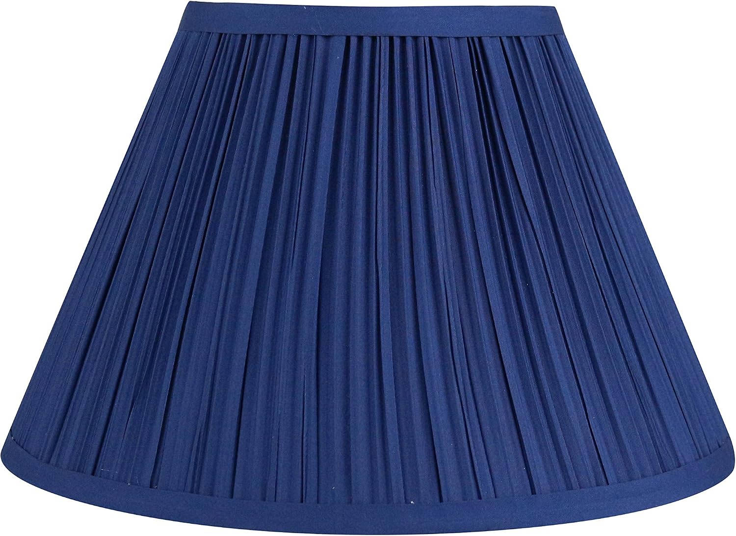 Urbanest Mushroom Pleated Softback Lamp Shade, Faux Silk, 7-inch by 14-inch by 9-inch, Navy Blue with Burgundy Trim, Spider-Fitter