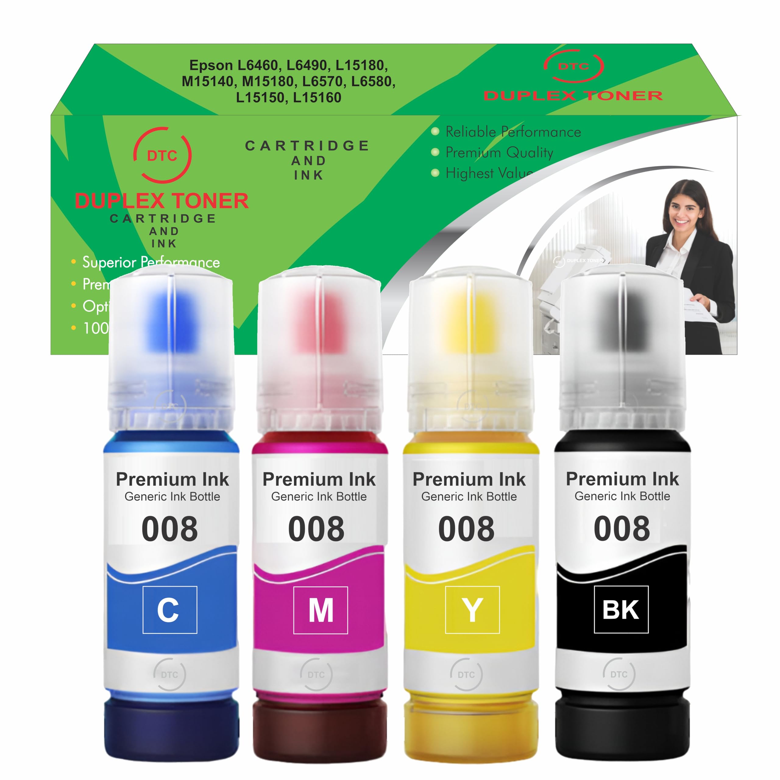 Duplex DTC - 008 Ink Compatible for Epson L6460, L6490, L15180, M15140, M15180, L6570, L6580, L15150, L15160 Printer (4 Set of Colour) (B0D8WM8HWP) Amazon Price History, Amazon Price Tracker