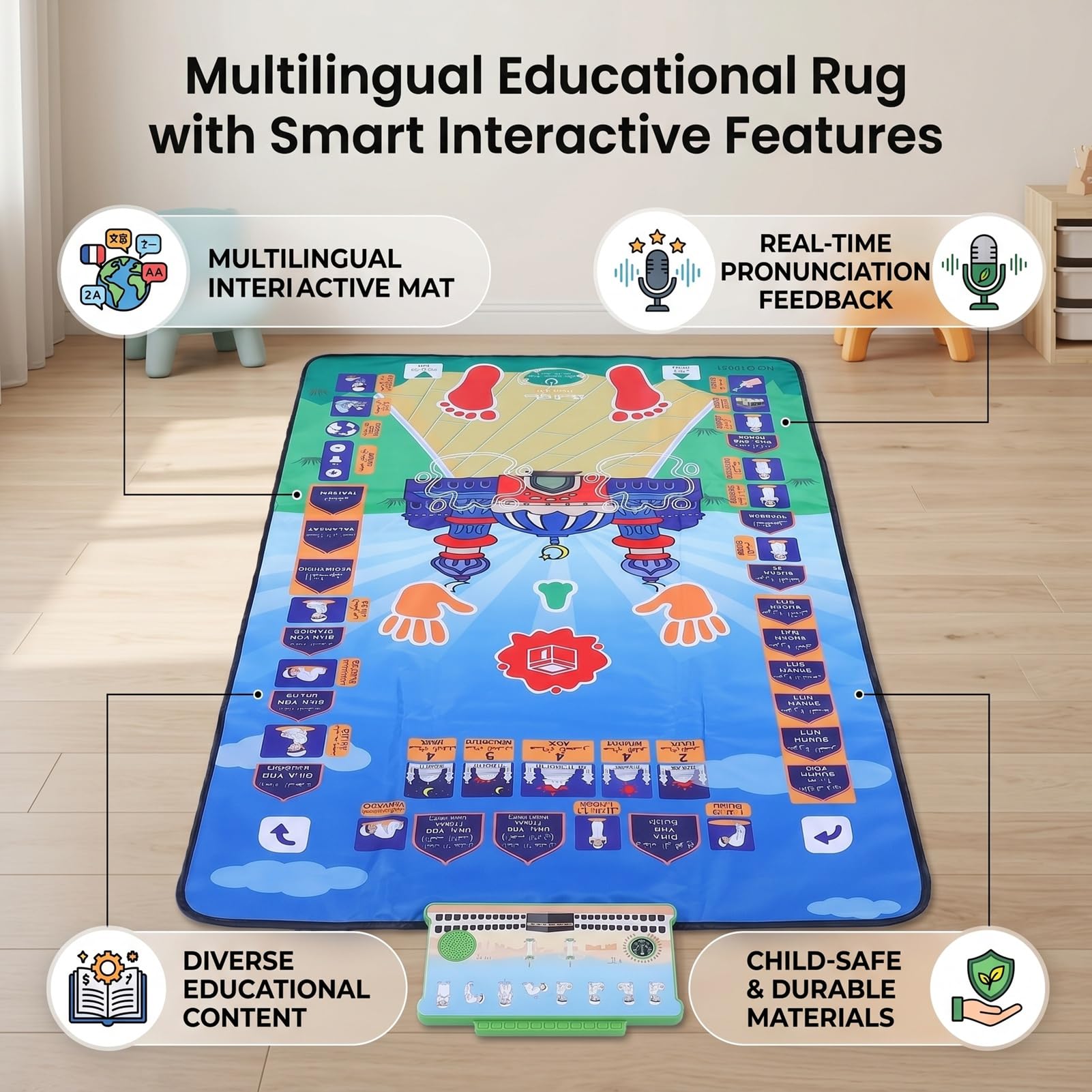 Intelligente Spielteppich für, Zweisprachige Lernmatte, für Kinderzimmer