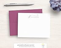 Vista 2 de Beautiful Handwriting Monogram Design Custom Flat Note Cards - Personalized Set - Modern Stationery - Gift For Her