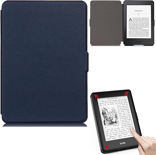 Miniatura 12 de Funda para Kindle Paperwhite, de piel sintética, con ranuras para tarjetas, con tapa de apagado y encendido automático para Amazon Kindle Paperwhite
