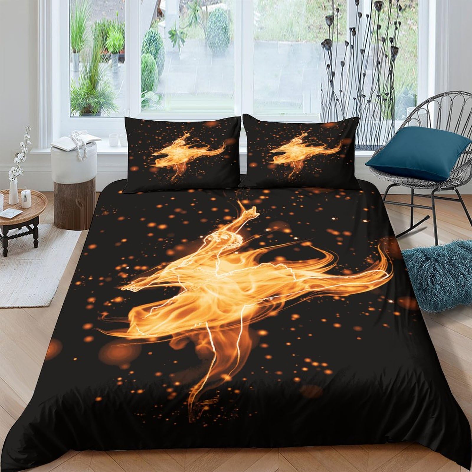 MXRMXR Dancing 3D Digital Print Bedding Sets with Pillowcase Duvet Cover Soft Microfiber 3 Piece Set Quilt Cover with Zipper Closure for Kids Adult Teens Double（200x200cm）