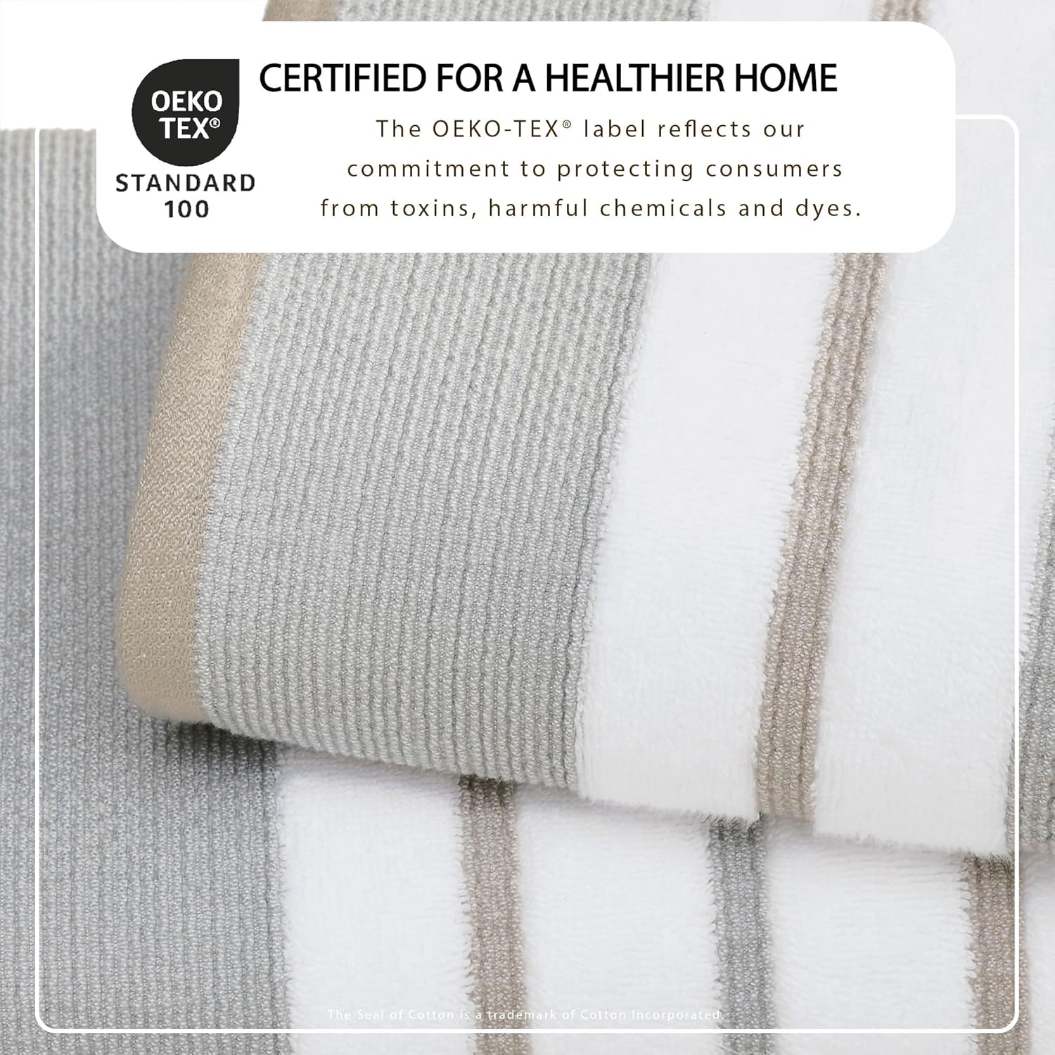 Great Bay Home Decorative Hand Towel Set - Cotton 4 Pack 26x16 Hand Towel Set - Durable Towels for Bathroom Decor (Glacier Grey/Cappuccino)