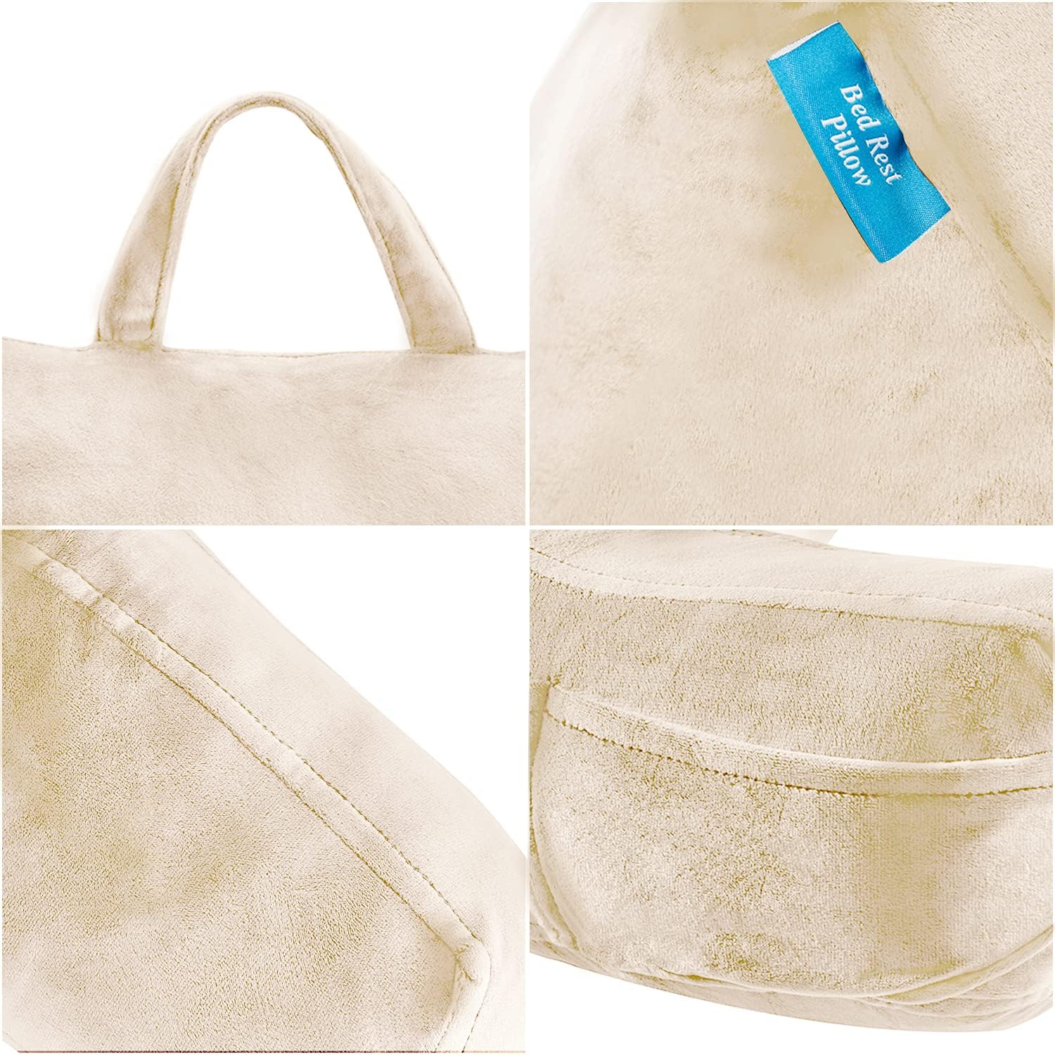 ZOEMO Bed Rest Reading Pillow - Bedrest Pillows with Arm Rests and Neck Roll for Reading Watching TV in Bed, Floor or Sofa - Big Bedrest Pillow with Neck Roll : Home & Kitchen