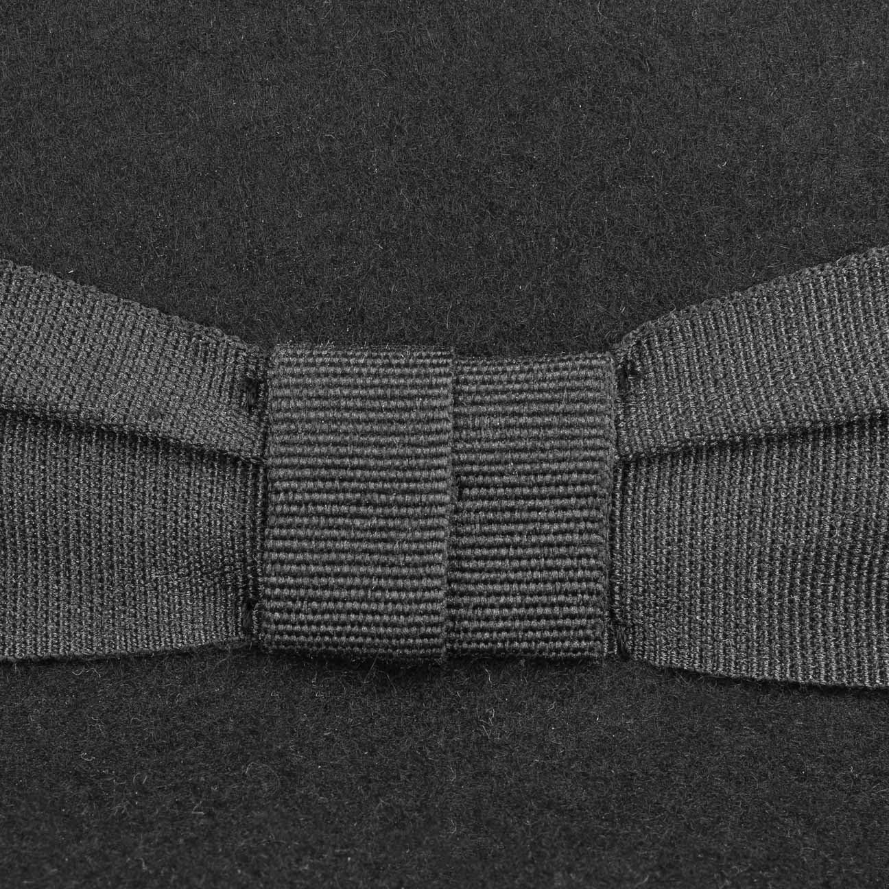 Lipodo Black Felt Top Hat Wool Felt Wedding Hat with Grosgrain Ribbon Made in Italy Men Women Summer Winter - Image 6