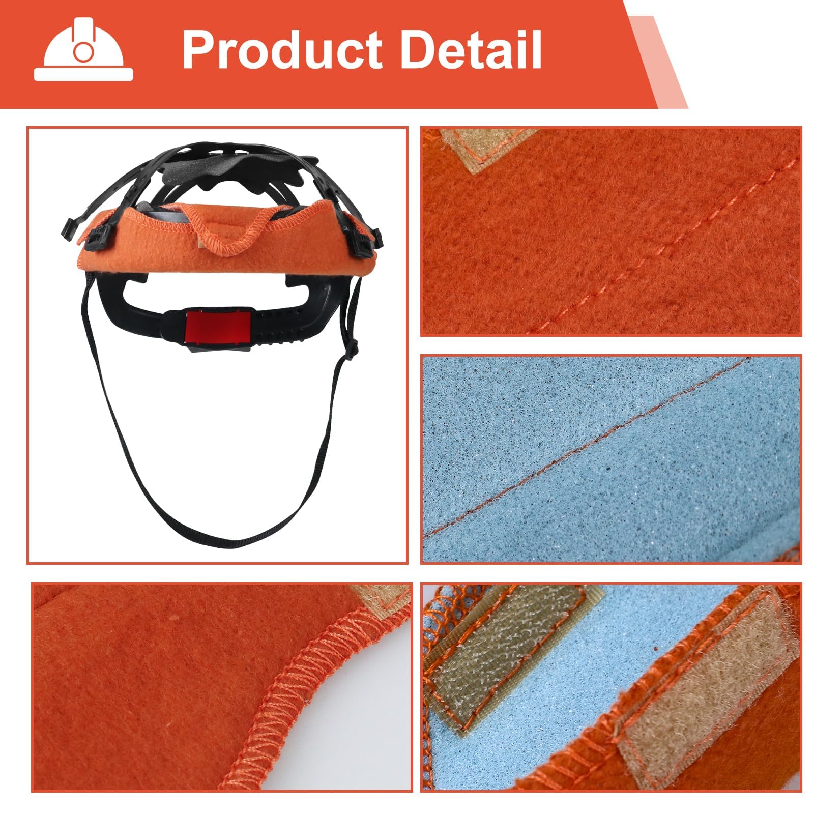 10 Bandas de Sudor Lavables y Reutilizables para Sombreros Duros, Forro de algodón de Repuesto para Cascos Duros, Cascos, Almohadillas, Accesorios para Cascos Duros