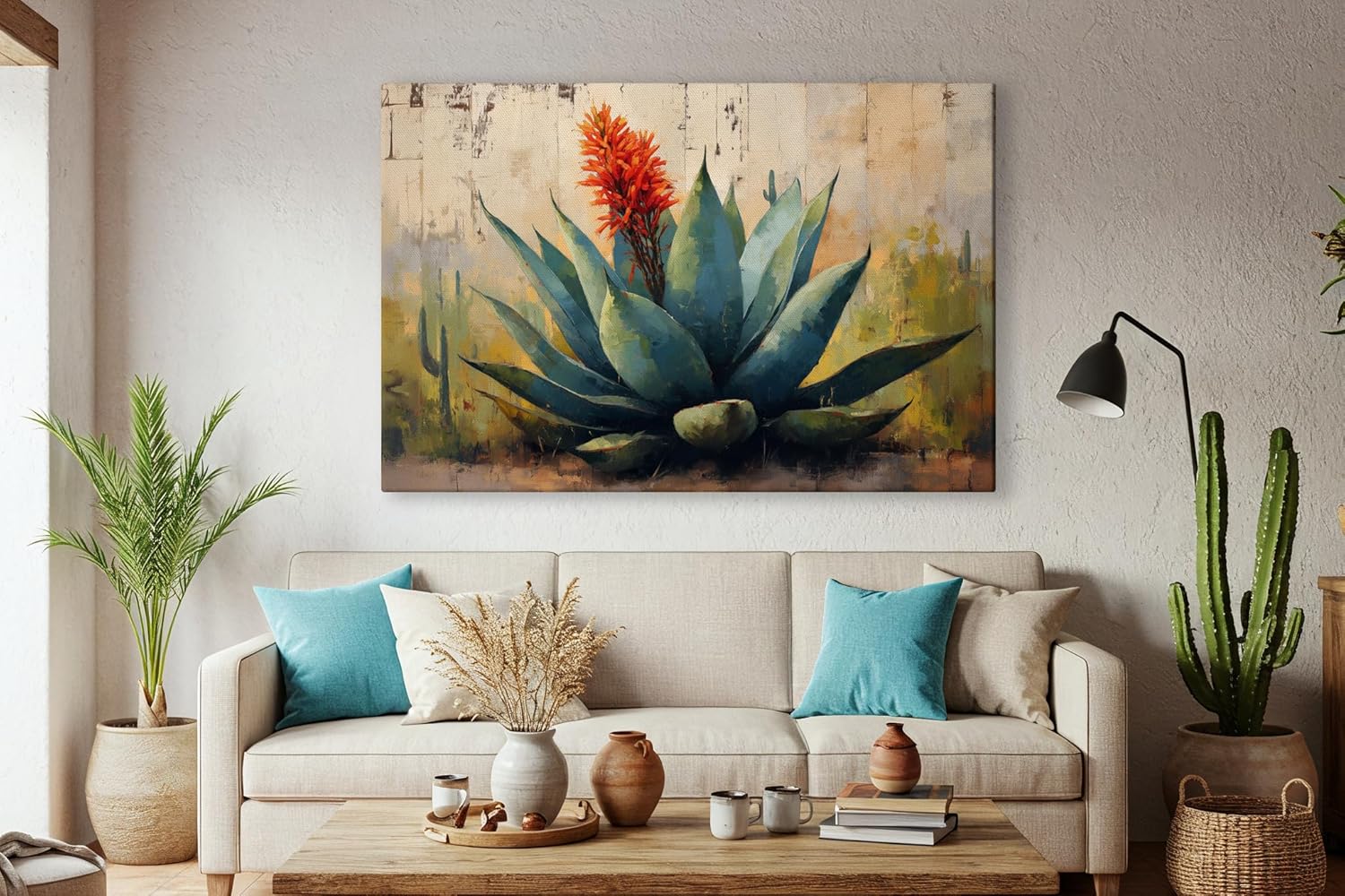 Arizona Canvas Prints Small to Extra Large - Sonoran Desert Landscapes Dining Room, Bedroom, Bathroom, Living Room - Saguaro Cactus Wall Art (Arizona Desert Jewel, 24"L x 36"W)