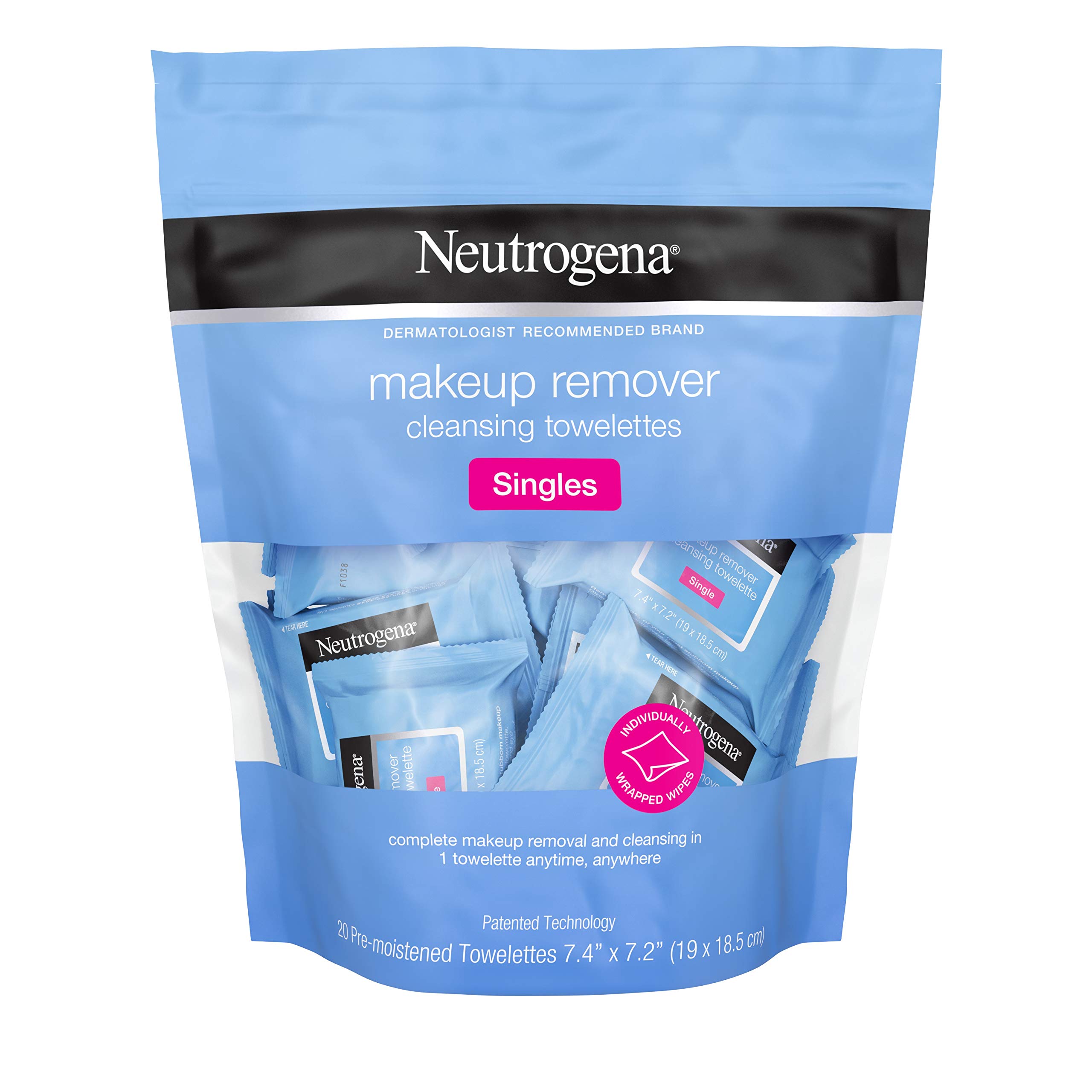 Neutrogena Makeup Remover Cleansing Towelette Singles, Daily Face Wipes to Remove Dirt, Oil, Makeup & Waterproof Mascara, ...