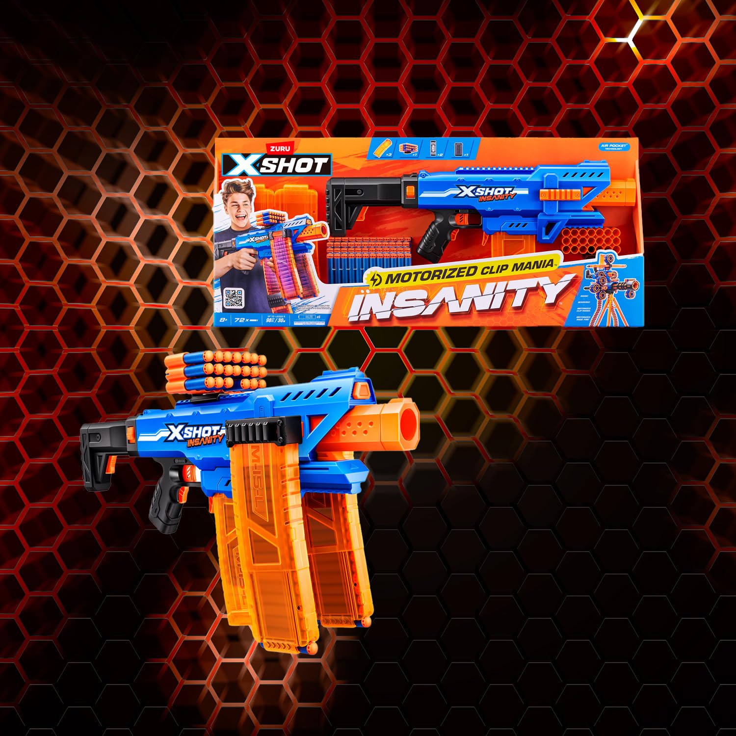 Candide, X-Shot, Lançador de Dardos, Insanity Motorized Clip Mania