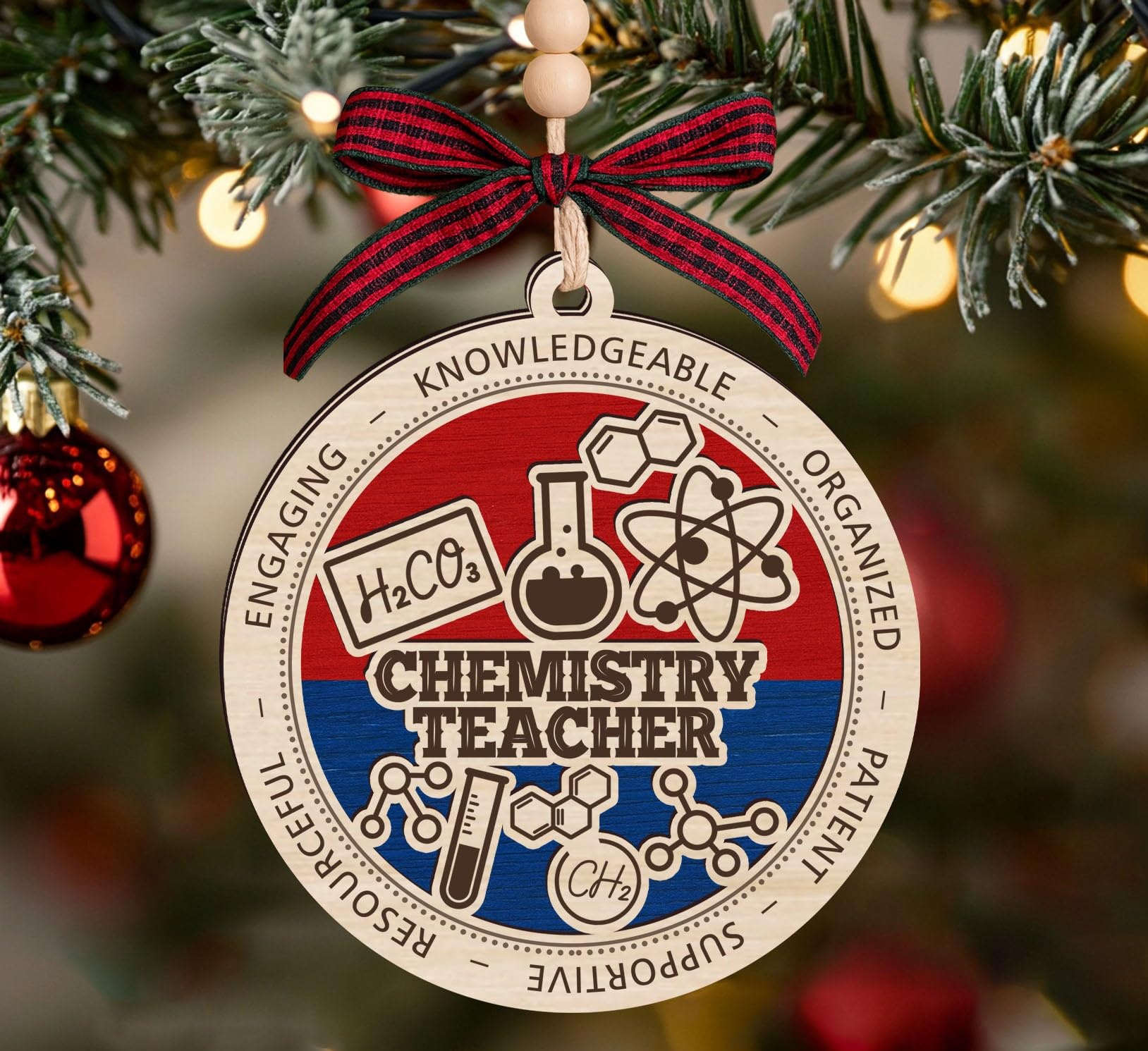 Décoration en bois pour professeur de chimie chic pour embellir une salle de classe