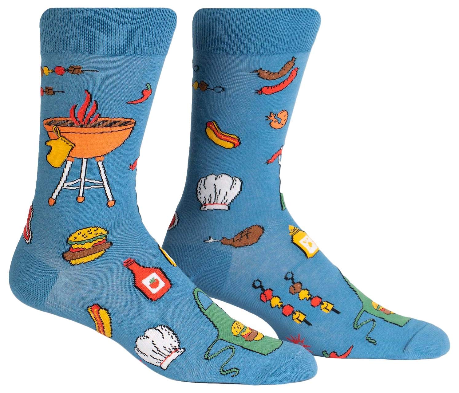 Sock It To Me, Men's Crew, Space and Alien Socks, Grilling, One Size