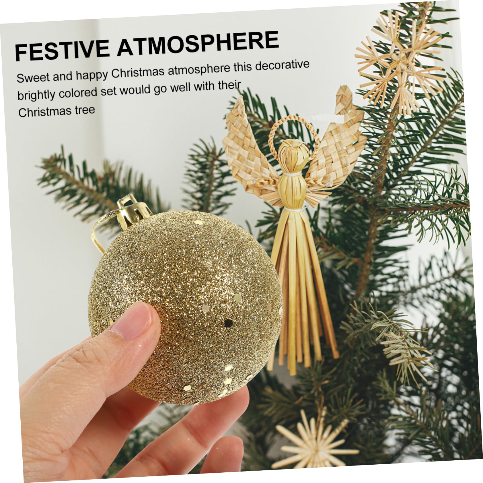 100pièces Boites Boules de Noel Suspendre Sapin Decoration Noel Pendentif Accessoires de Scene