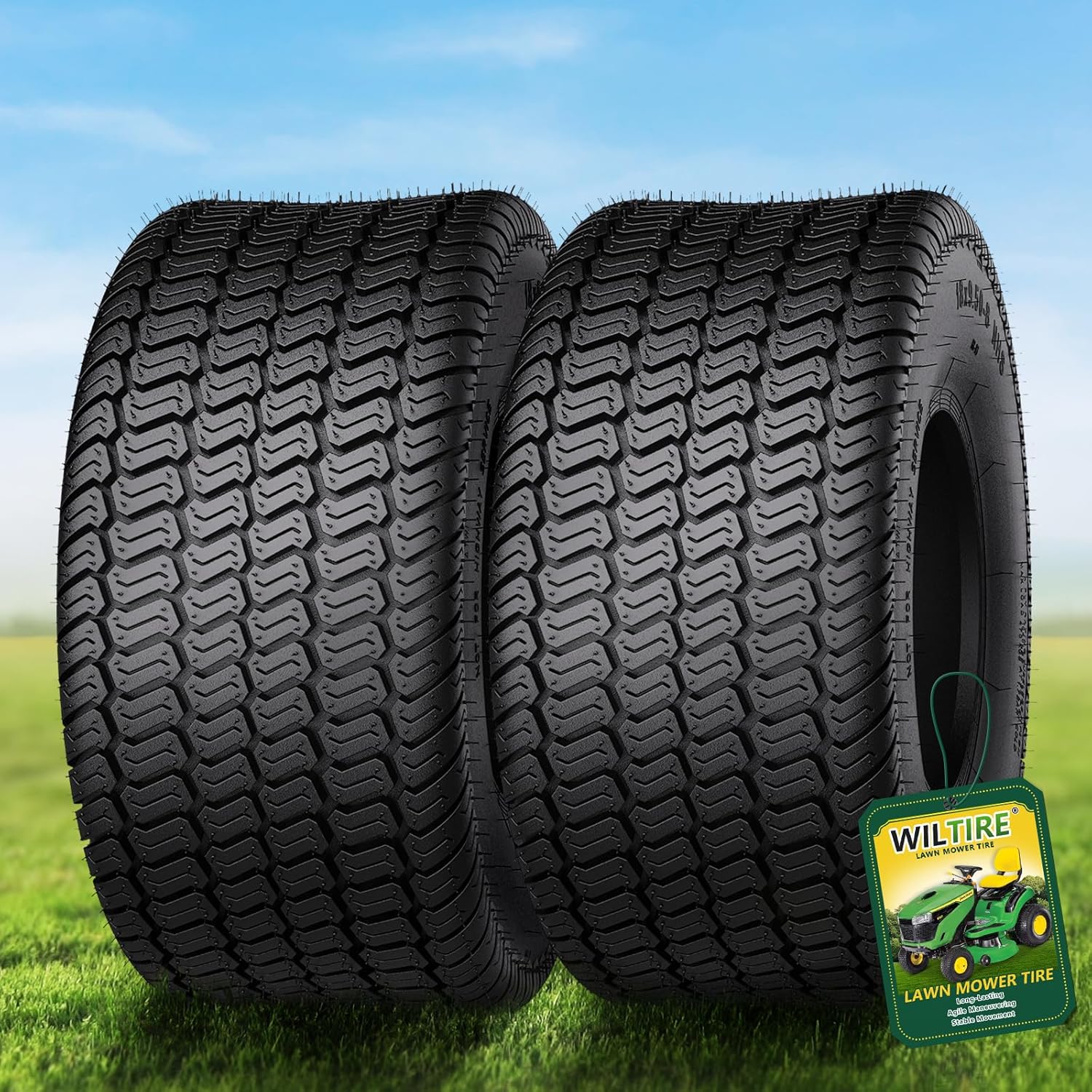 2 Pack 18x9.50-8 Lawn Mower Tire,18x9.50 8 Rear Turf Tires for Garden Tractor Riding Lawn mowers and Golf Cart,18x9.50-8nhs, 4 Ply Tubeless,1040lbs Capacity