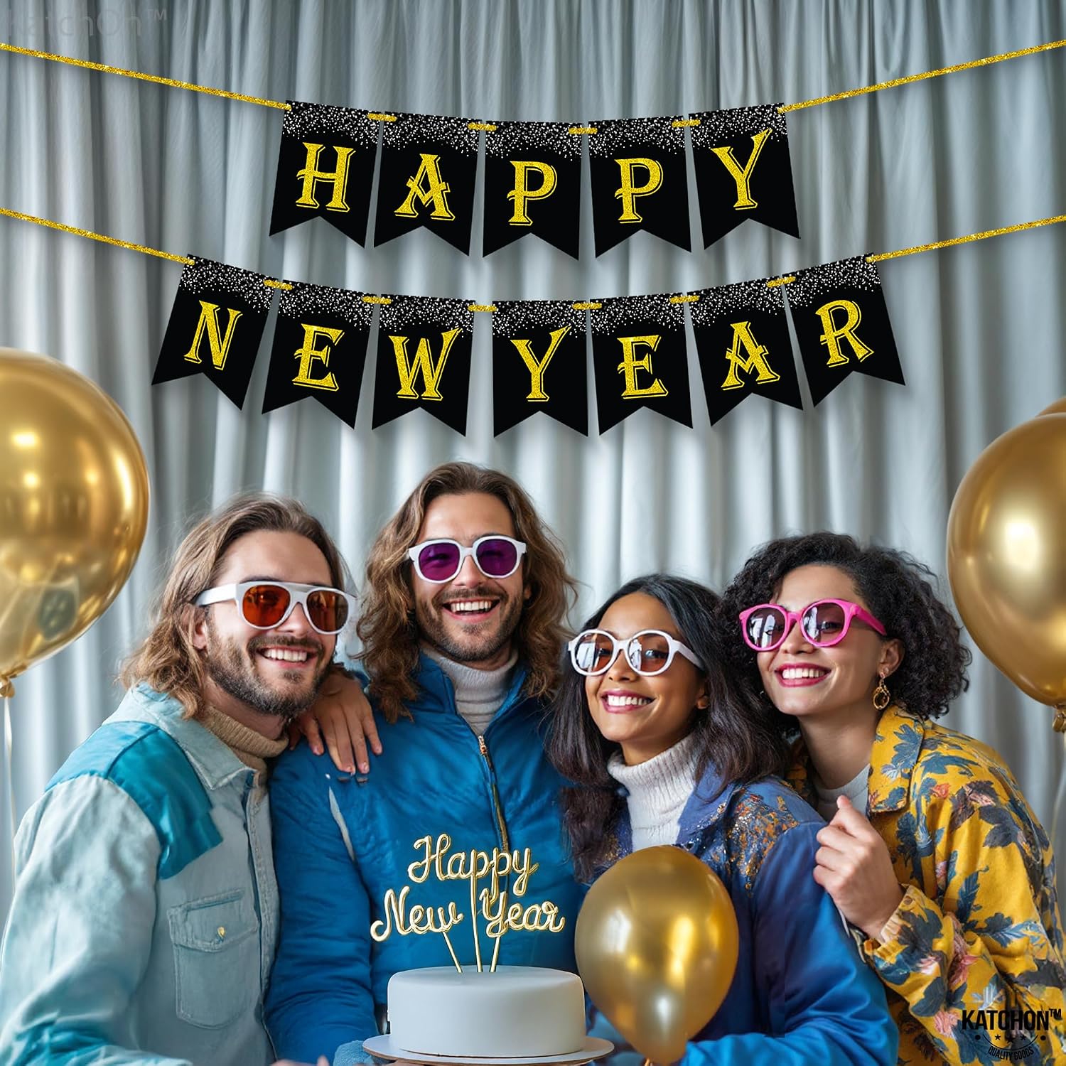 KatchOn, Large New Year Banner 2026-10 Feet, No DIY | Black, Gold 2026 Banners for Nye decorations 2026 | Black and Gold Banner 2026 | New Years Eve Party Supplies 2026 | New Years Decorations 2026