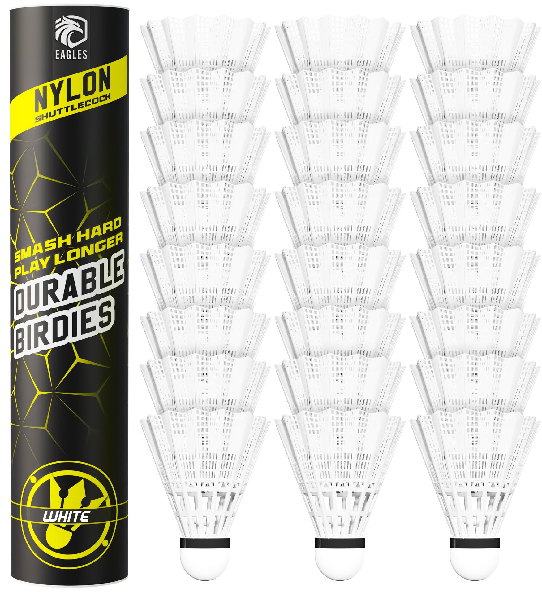 Badminton Birdies - Nylon Bedminton Shuttlecocks for Softball/Baseball Batting Training - Highly Stable & Durable Shuttle Balls for Indoor and Outdoor Matches