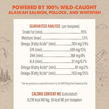 Grizzly Wild Alaskan Salmon Oil Dog Food Supplement Omega 3 Fatty Acids, 16 oz