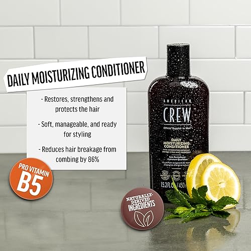 Miniatura 2 de American Crew Acondicionador para hombres, hidratante diario, derivado de forma natural, fórmula vegana, fragancia de menta cítrica, 15.2 onzas