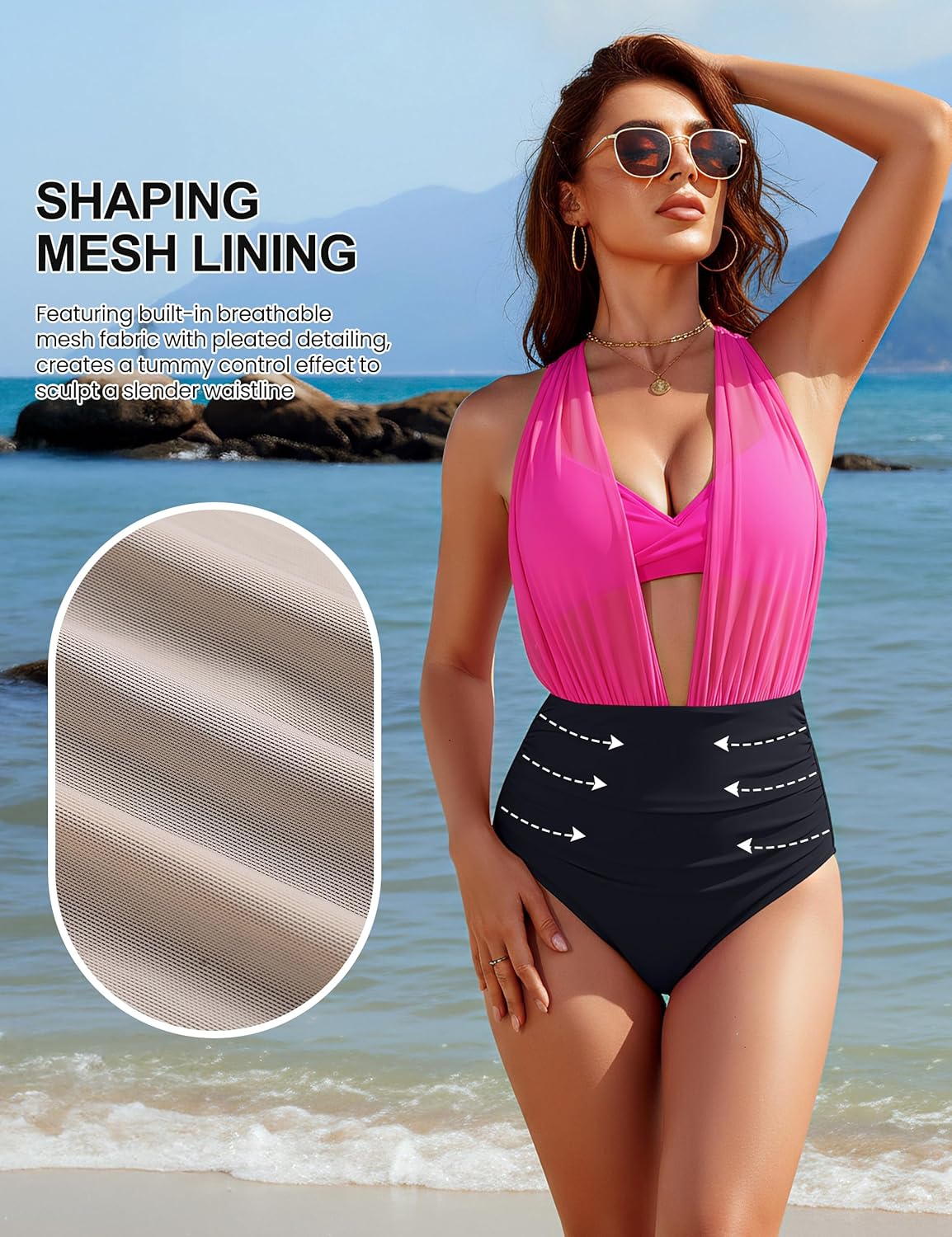 Blooming Jelly High Waisted Bikini Sets for Women Tummy Control Swimsuits 2 Piece Sexy Modest Mesh Bathing Suit 2026