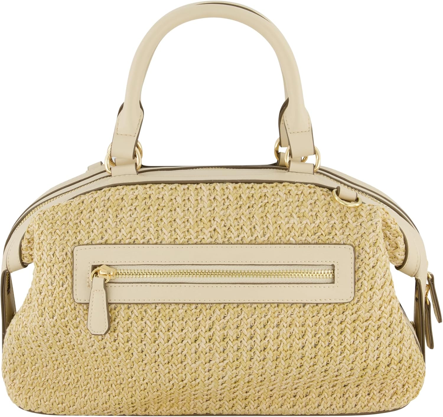 Tommy Bahama Satchel Bag, Women's Crossbody Purse with Adjustable Shoulder Strap, Embroidered Flamingo and Palm Tree Design, Cream, One Size - Image 3