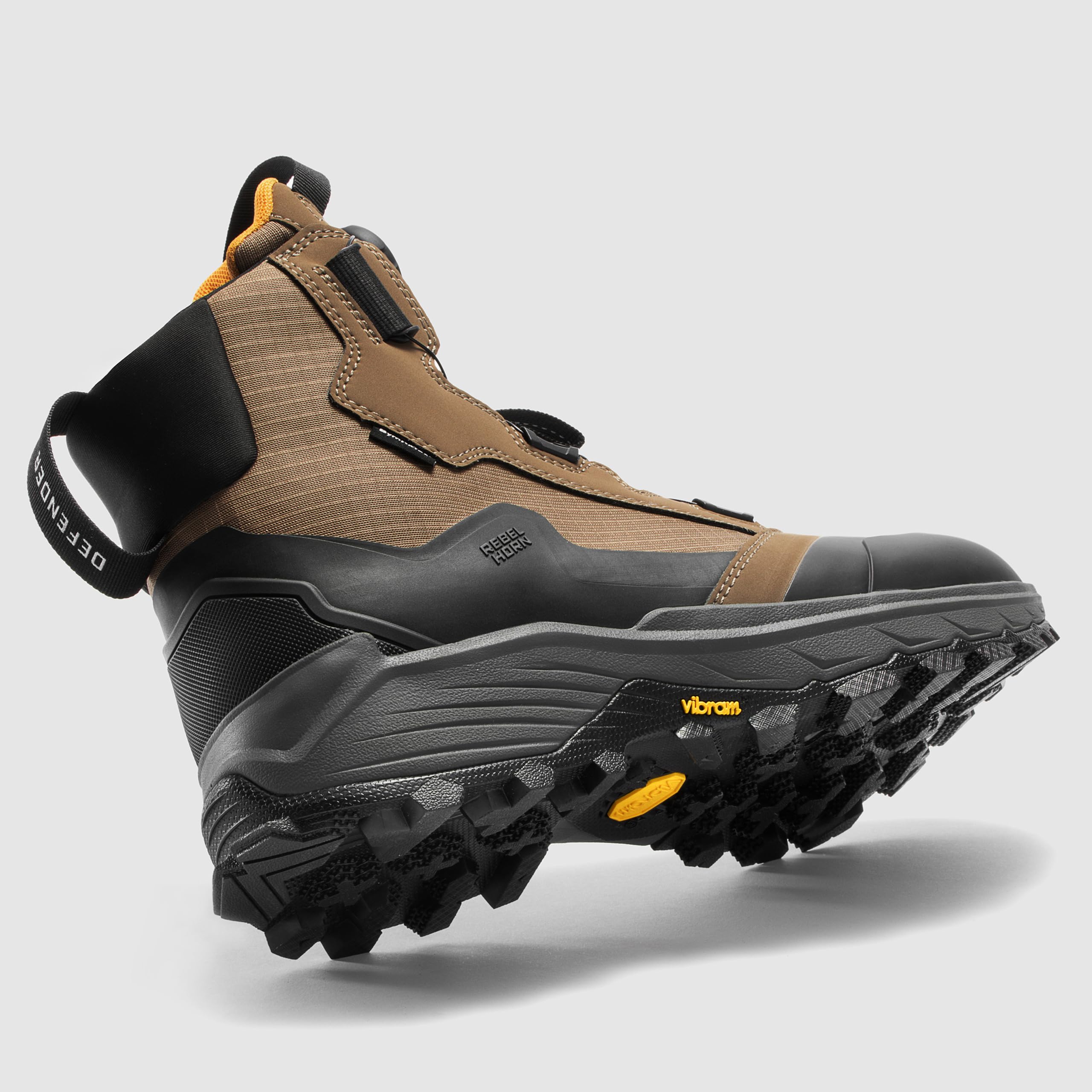 REBELHORN Defender Motorradstiefel Herren und Damen | Leder PU und Textil | Knöchel Protektoren | ATOP Schnellschnürung | Sympatex Membran | Vibram Sohle | Größen bis 47