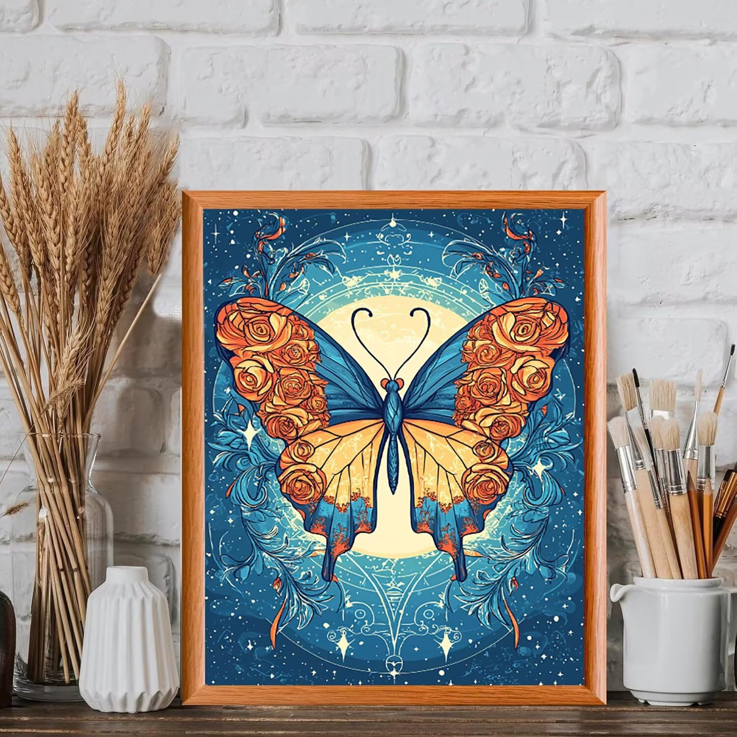 WEISHIWE Motyl pod księżycem farba po numerach dla dorosłych 71 x 80 cm v