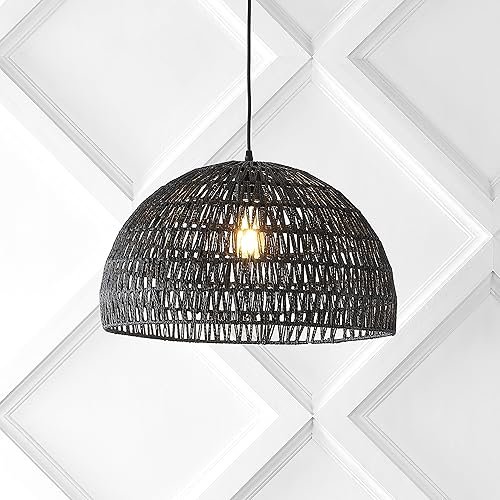 Miniatura 2 de JONATHAN Y JYL6504C - Lámpara colgante de cúpula tejida de 20 pulgadas, lámpara colgante bohemia con altura ajustable para isla de cocina, comedor,