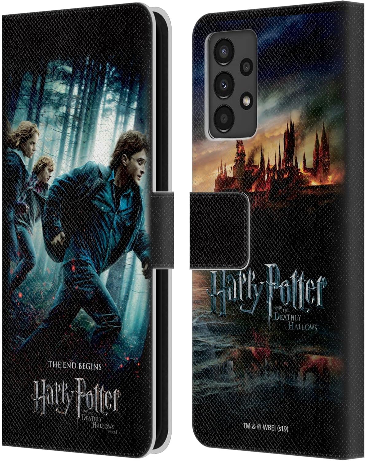 Head Case Designs Officially Licensed Harry Potter Group Deathly Hallows VII Leather Wallet Case Compatible with Samsung Galaxy A13 (2022)
