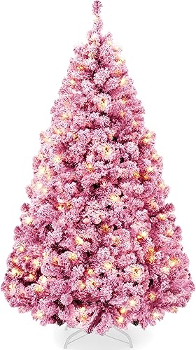 Miniatura 12 de Best Choice Products - Árbol de Navidad artificial, de 6 pies, iluminado previamente, con nieve, para casa, oficina, decoración de fiesta, 250 luces