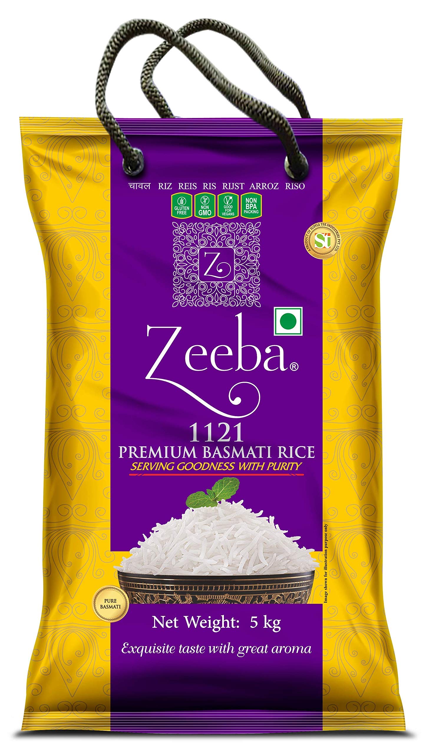 Zeeba 1121 Premium Basmati Rice, 10 lbs (4.54 kg)