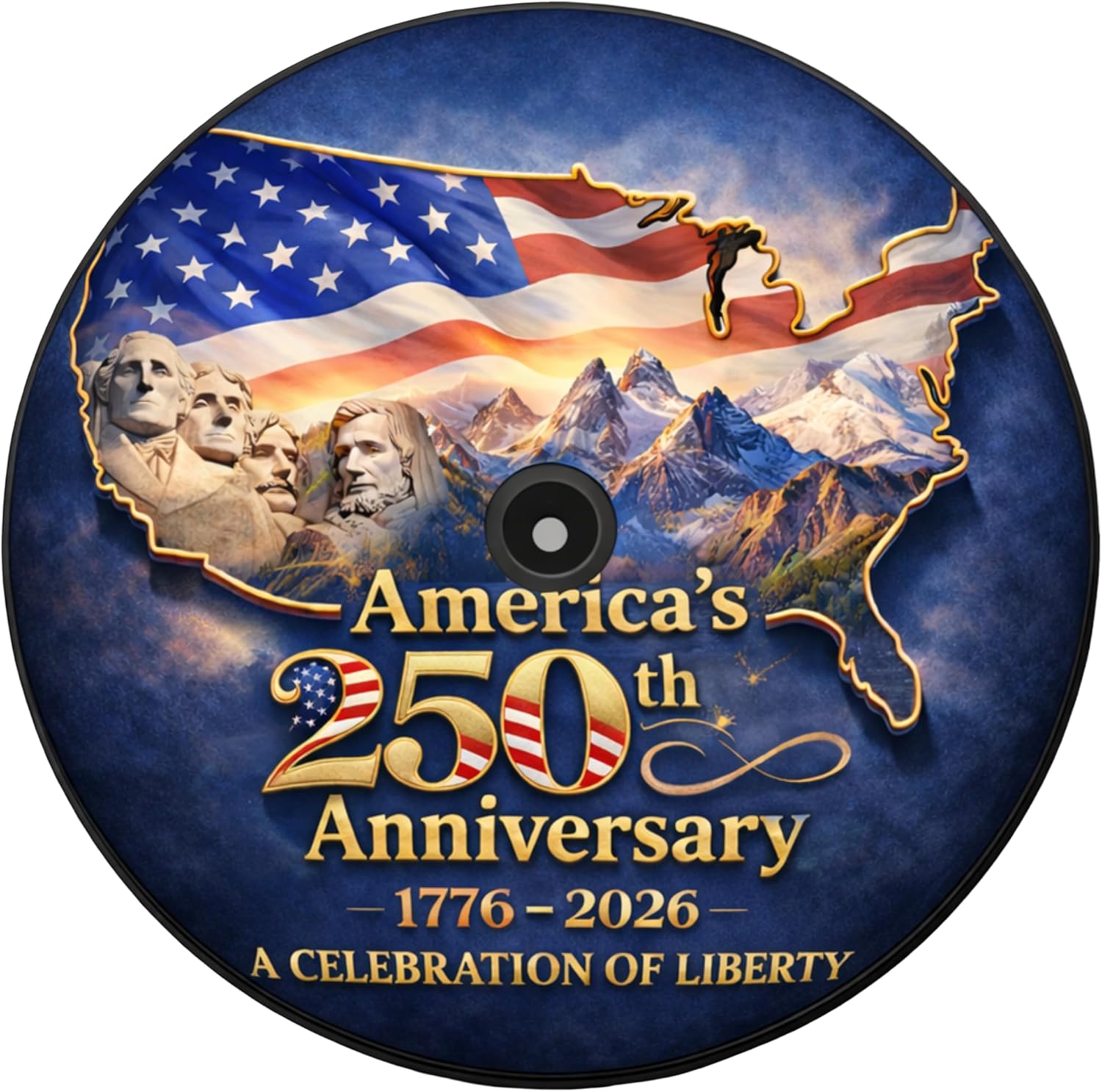 ThangPham Shop America’s 250th Anniversary Spare Tire Cover with/Without Backup Camera Hole, 1776–2026 Patriotic Wheel Cover