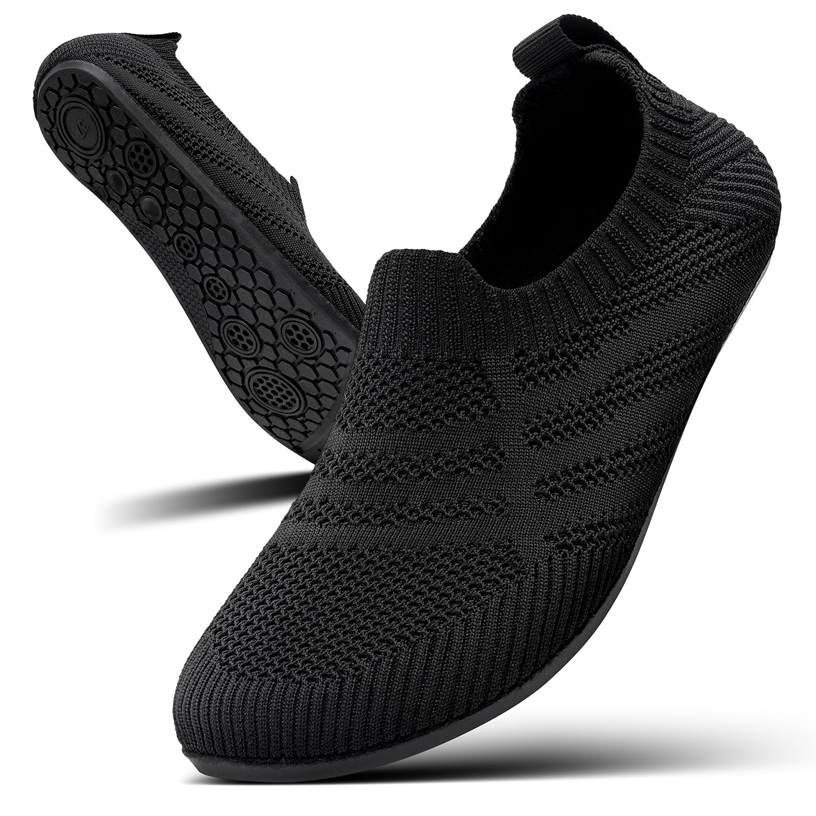 KOWAYI Pantoufles Pieds Nus pour Femme et Homme - Chaussons antidérapants fermés pour la maisonU