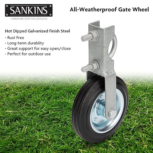 Miniatura 5 de SANKINS Rueda auxiliar de puerta para soportar puertas batientes de metal con marcos de puerta de 1-58 pulgadas a 2 pulgadas, rueda de soporte de