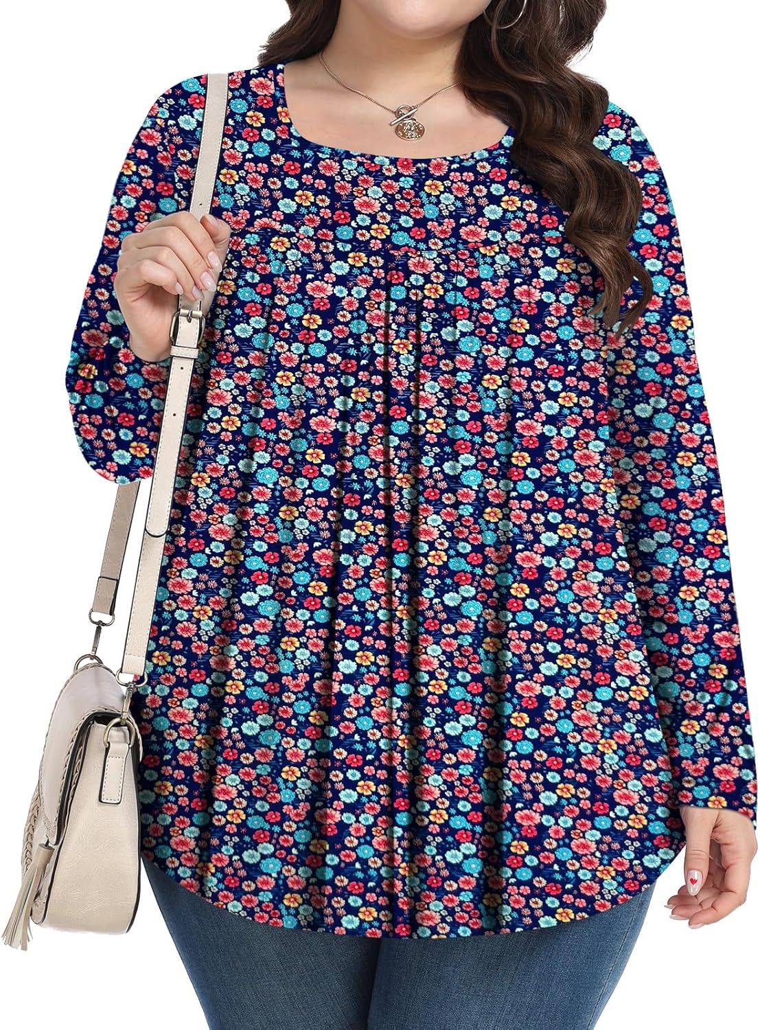 Womens Plus Size Tops Long Sleeve Shirts 2025 Fall Tunic Blouses 1X-5X - Image 3