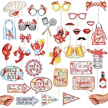 GRULLIN 33PCS Seafood Crawfish Boil Lobster Photo Booth Props