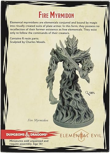 Miniatura 2 de Gale Force Nine Battlefront Minis D&D Elemental Evil Fire Myrmidon Figura