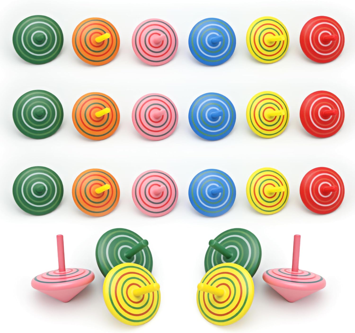 100 Pcs Wooden Spinning Tops for Kids Wood Spin Tops Colorful Classic Gyroscopes Educational Kindergarten Toys Party Favors