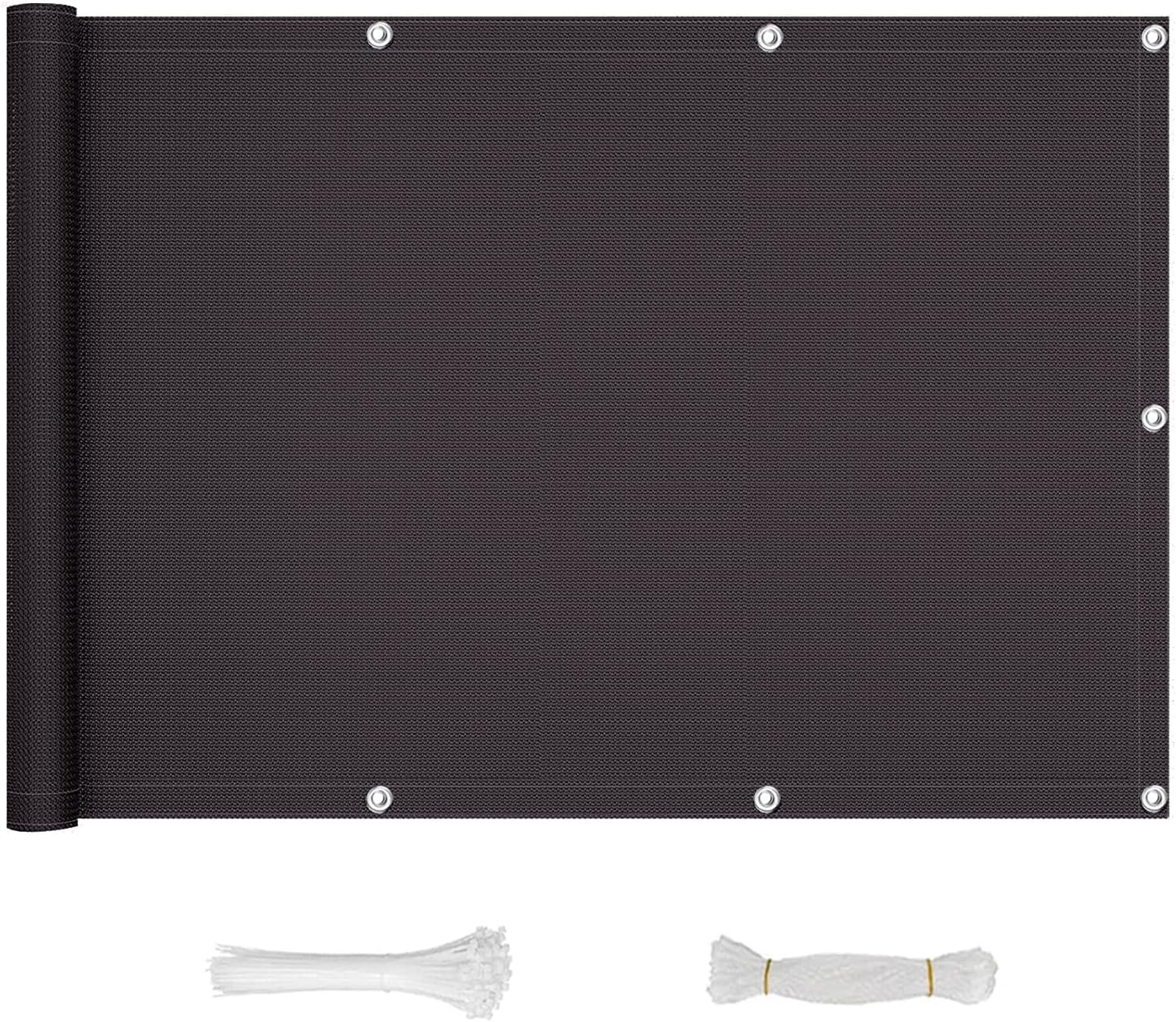 QINGLV Balcony Privacy Screen Fence Cover 150x100cm Balcony Privacy Shield Weather-Resistant Windproof Fence Privacy Screen For Patio, Fence, Backyard, Porch -Dark Gray