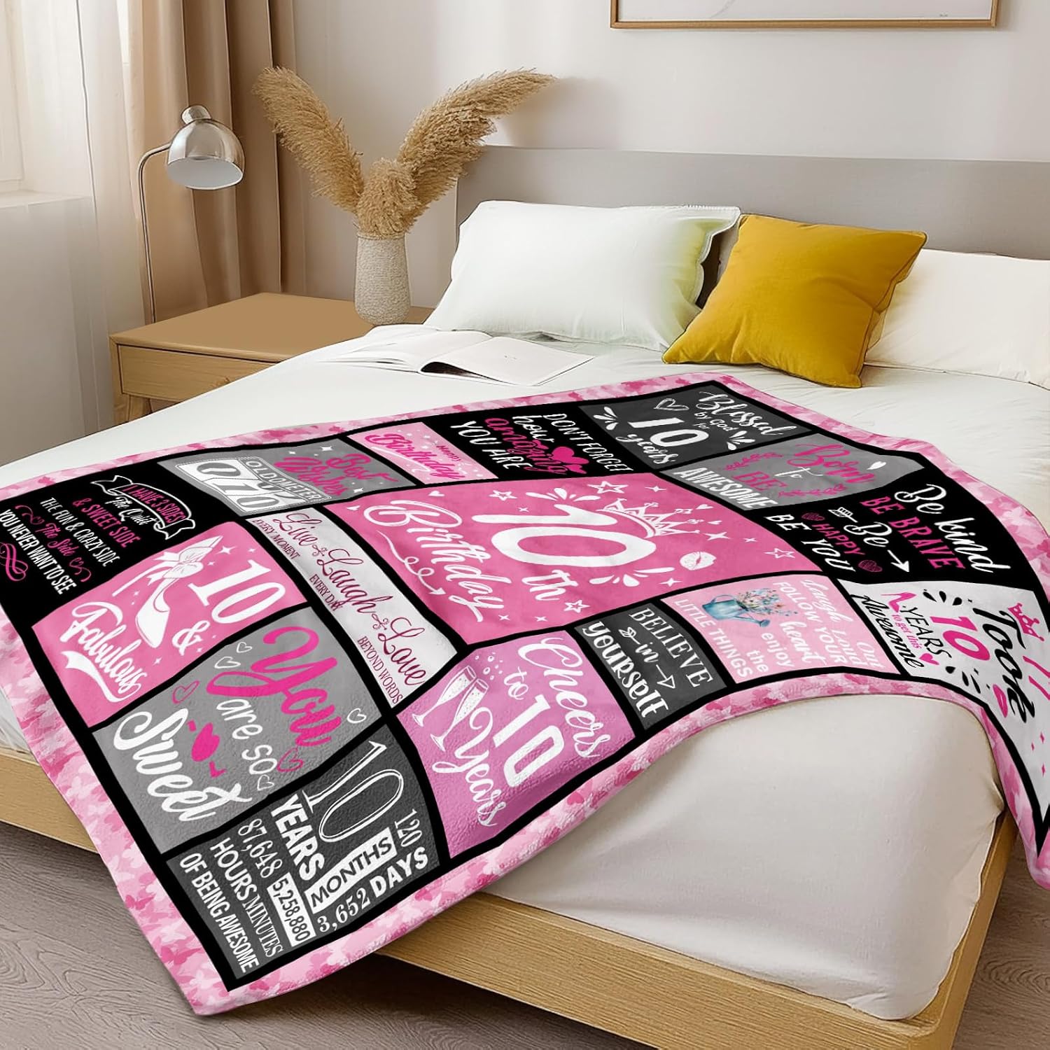 10 Year Old Girl Birthday Gifts,Birthday Gift for 10 Year Old Girl,10th Birthday Gift for Girls,10 Yr Old Girls Birthday Gifts,10th Birthday Decorations,Gift for Birthday Blanket 50"X60"